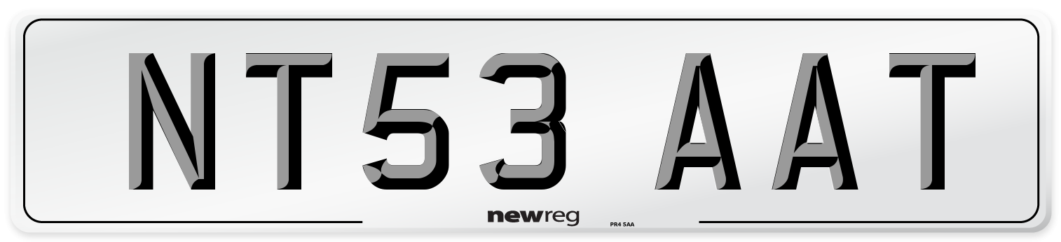 NT53 AAT Number Plate from New Reg